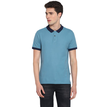 Red Chief Blue Solid T-Shirt for Men O-8220046 002