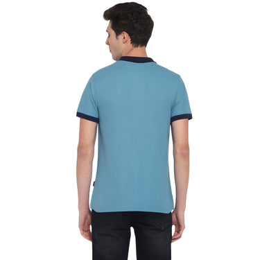 Red Chief Blue Solid T-Shirt for Men O-8220046 002