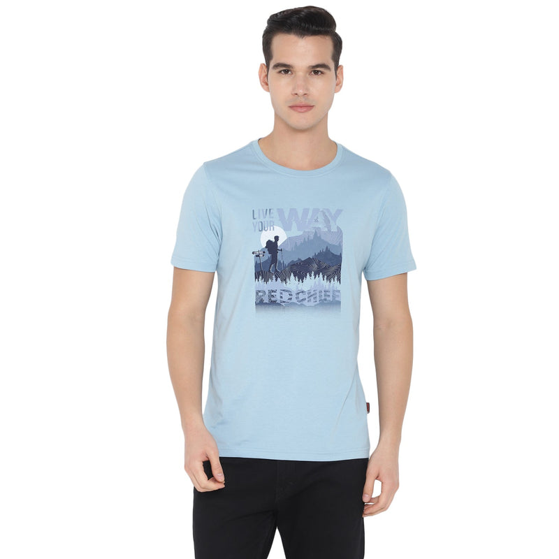 Red Chief Light Blue T-Shirt for Men O-8220050 081