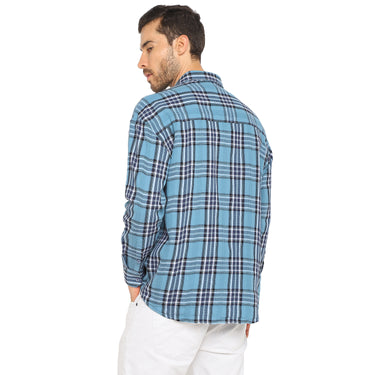 RED CHIEF Blue Cotton Casual Shirt for Men O-8110097 G00117