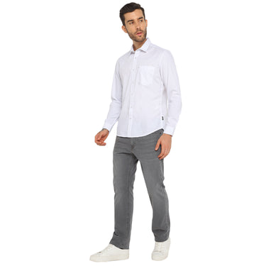 RED CHIEF White Polyester Casual Shirt for Men O-8110115 057