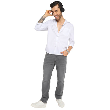 RED CHIEF White Polyester Casual Shirt for Men O-8110115 057