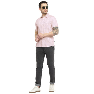RED CHIEF Pink Cotton Casual Shirt for Men O-8120051 C541