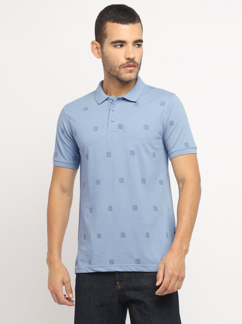 RED CHIEF Blue Cotton Poly T-Shirt for Men O-8220053 002