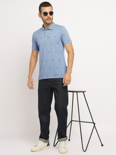 RED CHIEF Blue Cotton Poly T-Shirt for Men O-8220053 002