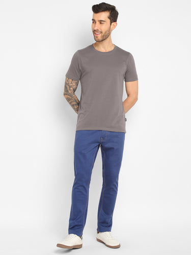 RED CHIEF Gray Cotton Poly T-Shirt for Men O-8220071 005
