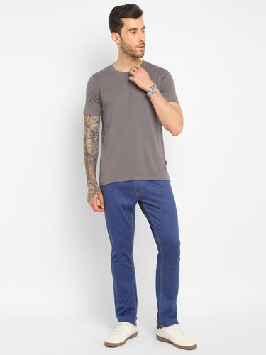 RED CHIEF Gray Cotton Poly T-Shirt for Men O-8220071 005