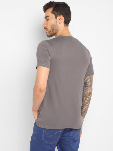 RED CHIEF Gray Cotton Poly T-Shirt for Men O-8220071 005