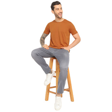 RED CHIEF Rust Cotton Poly T-Shirt for Men O-8220071 022