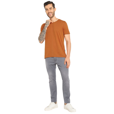 RED CHIEF Rust Cotton Poly T-Shirt for Men O-8220071 022