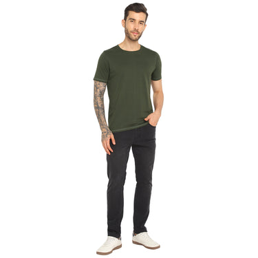 RED CHIEF Olive Cotton Poly T-Shirt for Men O-8220071 124