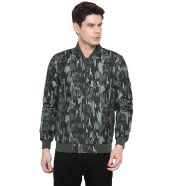 Red Chief Olive Printed Jacket for Men O8310011 124