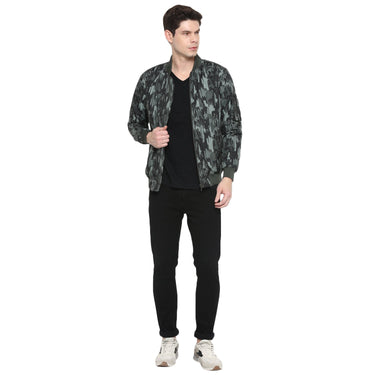 Red Chief Olive Printed Jacket for Men O8310011 124