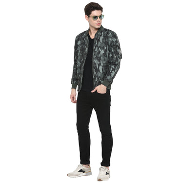 Red Chief Olive Printed Jacket for Men O8310011 124