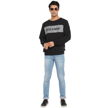 Red Chief Black Solid Sweatshirt for Men O8310019 001