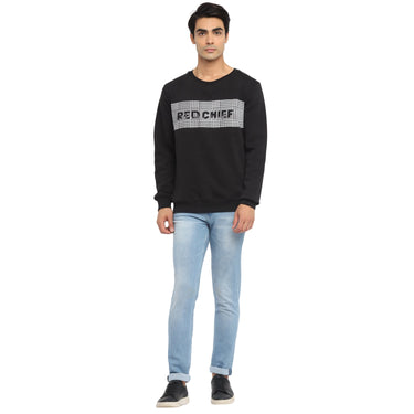 Red Chief Black Solid Sweatshirt for Men O8310019 001