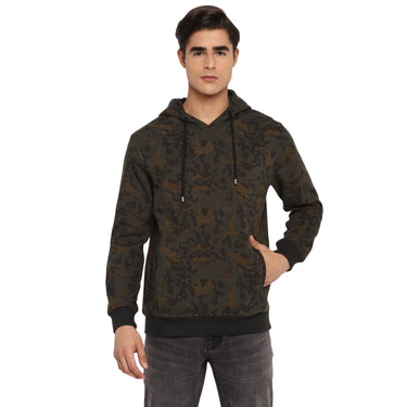Red Chief Olive Solid Sweatshirt for Men O8310021 124