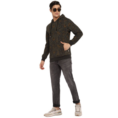 Red Chief Olive Solid Sweatshirt for Men O8310021 124