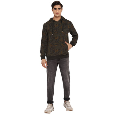 Red Chief Olive Solid Sweatshirt for Men O8310021 124