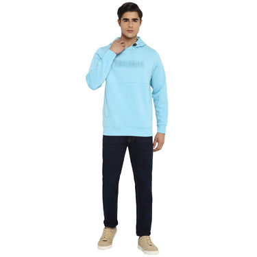 Red Chief Sky Blue Solid Sweatshirt for Men O8310024 060