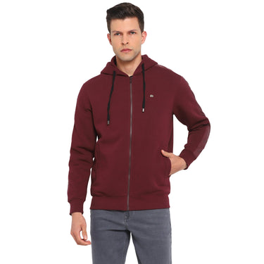 Red Chief Maroon Solid Sweatshirt for Men O8310025 376