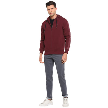 Red Chief Maroon Solid Sweatshirt for Men O8310025 376
