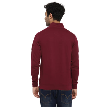 Red Chief Maroon Solid Sweatshirt for Men O8310026 376