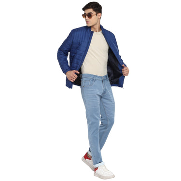 Red Chief Blue Solid Jacket for Men O8310033 002