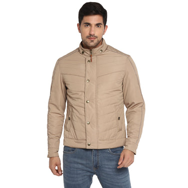 Red Chief Beige Solid Jacket for Men O8310040 026