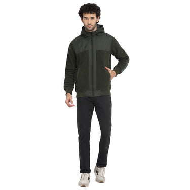 Red Chief Olive Texture Sweatshirt for Men O8310047 124