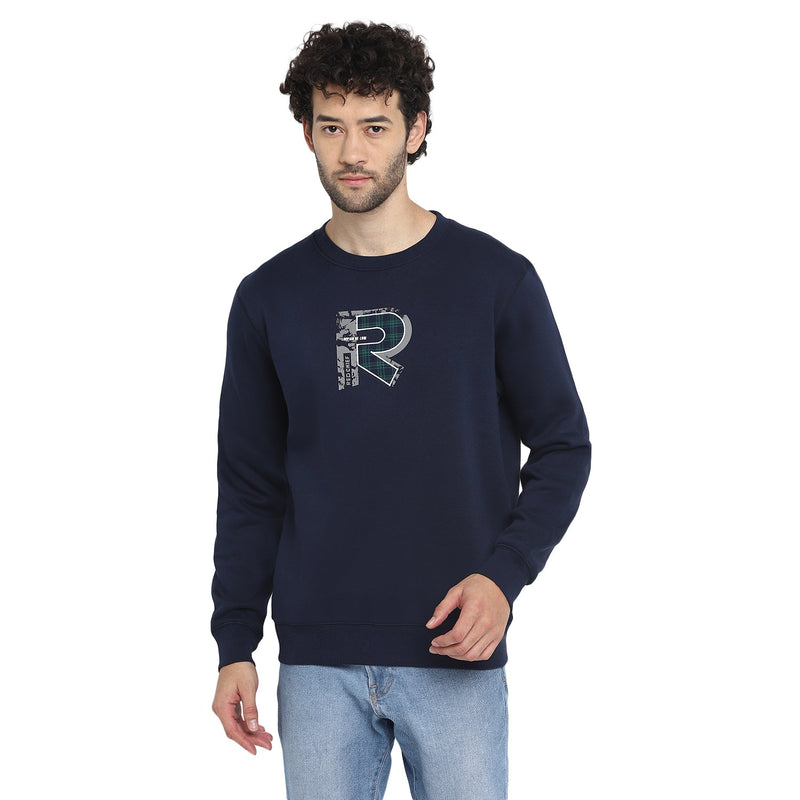 Red Chief Navy Solid Sweatshirt for Men O8310048 156