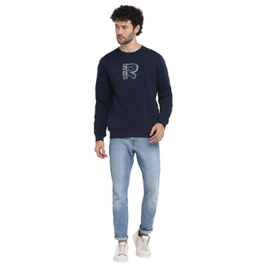 Red Chief Navy Solid Sweatshirt for Men O8310048 156