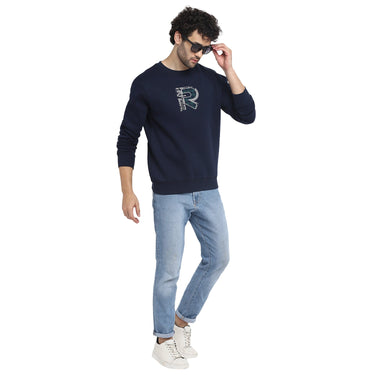 Red Chief Navy Solid Sweatshirt for Men O8310048 156