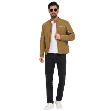 Red Chief Khaki Solid Jacket for Men O8310049 119