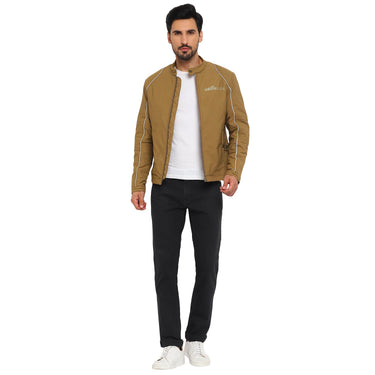 Red Chief Khaki Solid Jacket for Men O8310049 119
