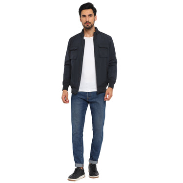 Red Chief Navy Solid Jacket for Men O8310052 G0039