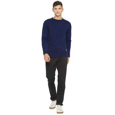 Red Chief Royal Blue Solid Sweater for Men O8410001 G0055