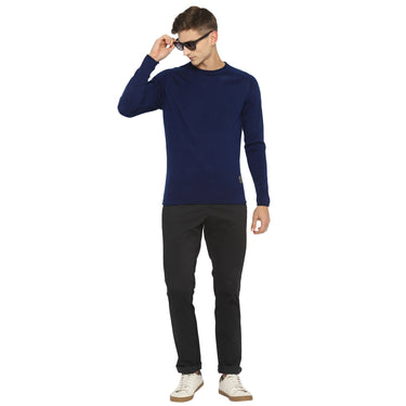 Red Chief Royal Blue Solid Sweater for Men O8410001 G0055