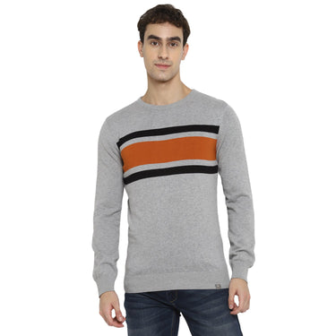 Red Chief Gray Millange Stripper Sweater for Men O8410005 G0024