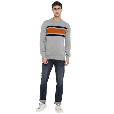 Red Chief Gray Millange Stripper Sweater for Men O8410005 G0024