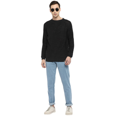 Red Chief Black Milange Solid Sweater for Men O8410008 G00177