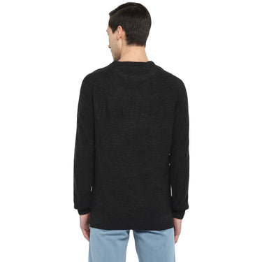 Red Chief Black Milange Solid Sweater for Men O8410008 G00177