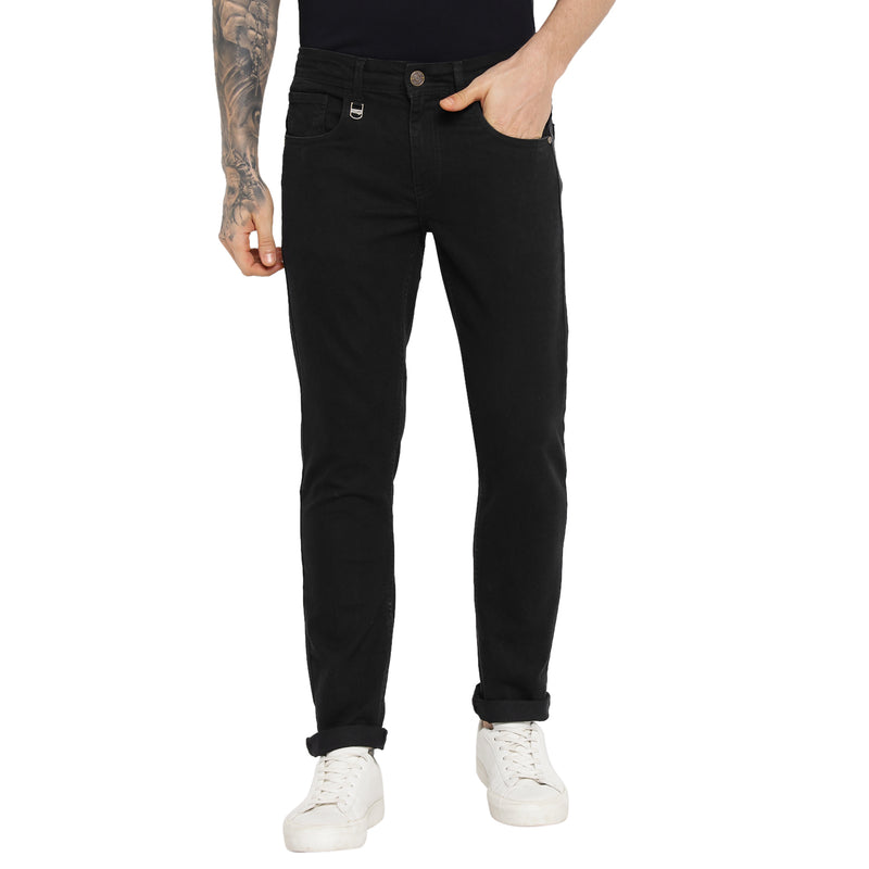 RED CHIEF Black Cotton Poly Lycra Jeans for Men O-8560161 001