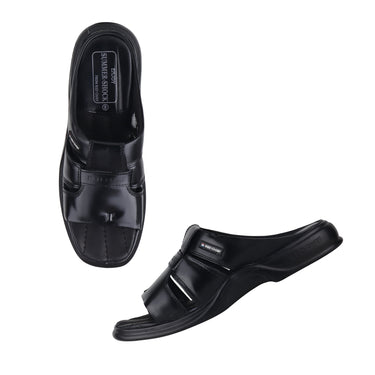 Red Chief Black Leather Formal Slipper For Men Rc0216 001