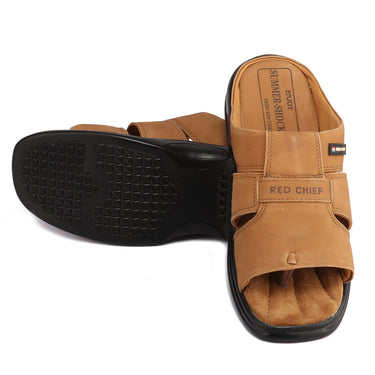 Red Chief Rust Leather Formal Slipper For Men Rc0216 022