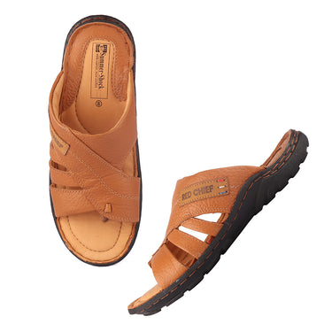 RED CHIEF Elephant Tan Leather Slipper for Men RC0377 107