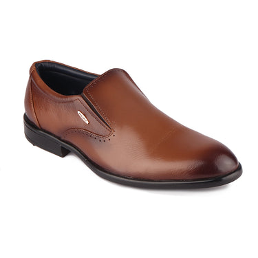 Red Chief Leather Low Ankle  Slip On Tan Formal Shoes For Men  |RC1945 006