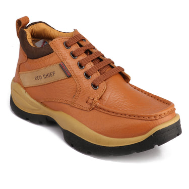 Red Chief RC2051-D  107 Men's Genuine Leather Low-Ankle Casual Shoes – Elephant Tan Color