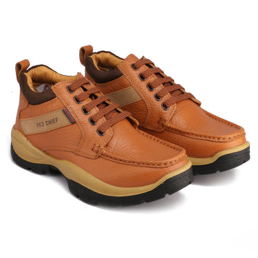 Red Chief RC2051-D  107 Men's Genuine Leather Low-Ankle Casual Shoes – Elephant Tan Color