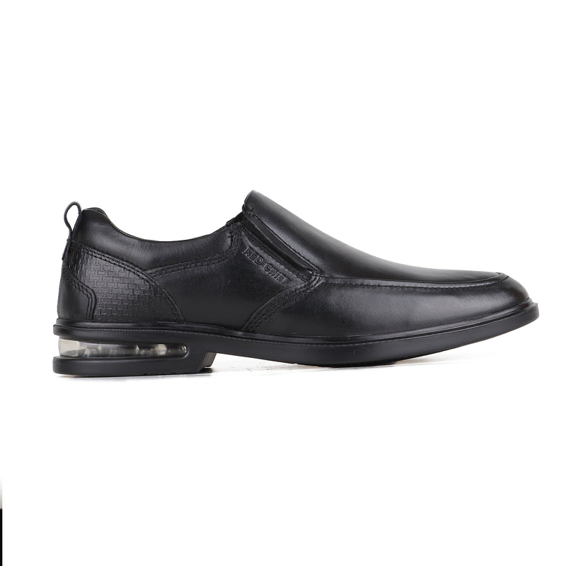 Red Chief Leather Low Ankle Slip On Black Formal Shoes For Men |RC2116 001